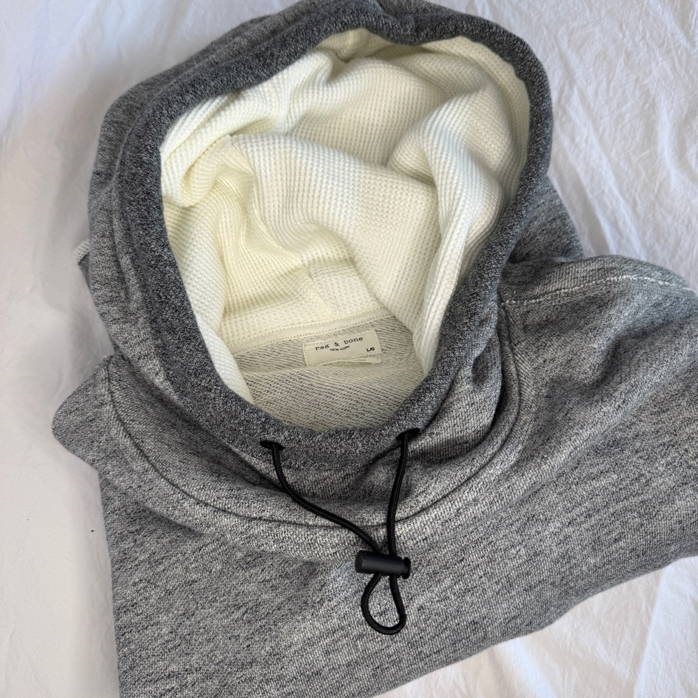Nwot: Rag & Bone Heather Gray Cropped Hoodie - Picture 2 of 5